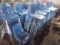 Blue Plastic Chairs w/ Metal Legs x 12