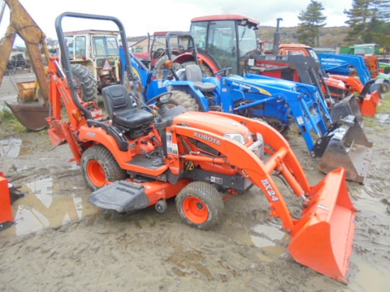 Kubota BX24 TLB w/ 54" Mower Deck & BX2750B Snow Blower, 3pt Arms, R4 Tires