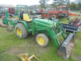 John Deere 770 TLB, JD 70 Loader & JD 7 Backhoe, 4wd, Power Steering, 1542