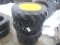 (4) 10-16.5 SSL Tires Mounted On Rims, Gehl / NH/ Cat Yellow, New