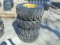 (4) New 12-16.5 SSL Tires On 8 Bolt Cat Yellow Rims