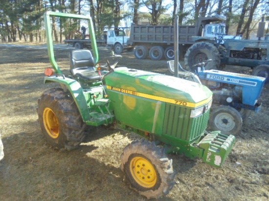 John Deere 770 4wd w/ 473 Hours, Power Steering, Weights, Runs Good