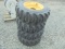 (4) New 10-16.5 SSL Tires On Yellow Rims