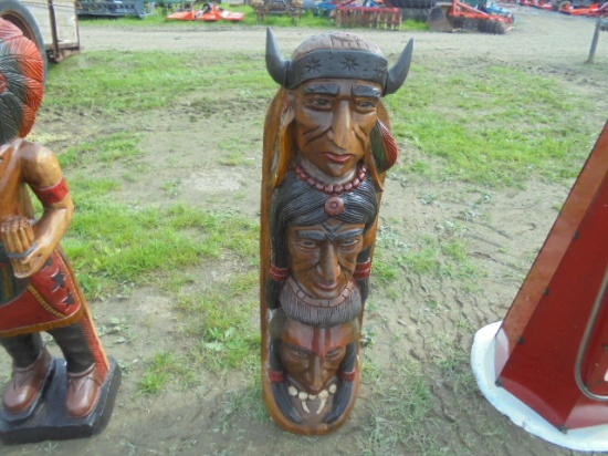 3 Head Indian Wooden Statue