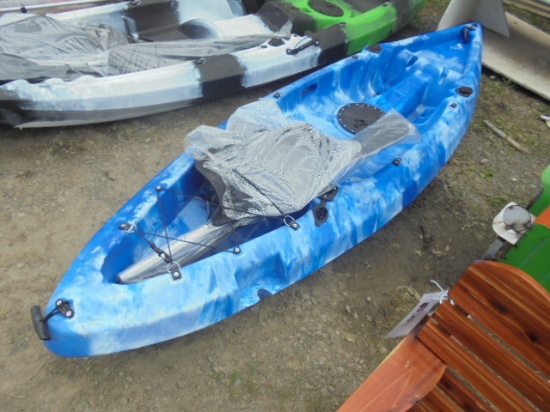 Blue Kayak With Paddles