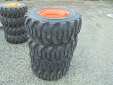 (4) New 12-16.5 SSL Tires On Orange Rims