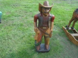 Wooden Cowboy Statue
