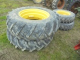 (2) 18.4-34 & (2) 12.4-24 Tires On John Deere 5000 Series Rims