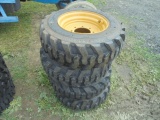 New 10-16.5 Skid Steer Tires & Rims, Cat Yellow