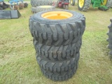 New 12-16.5 Skid Steer Tires & Rims, Case Yellow