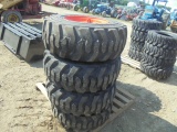 New 12-16.5 Skid Steer Tires & Rims, Bobcat Yellow