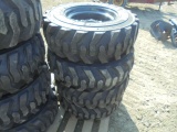 New 10-16.5 Skid Steer Tires & Rims, Black Rims