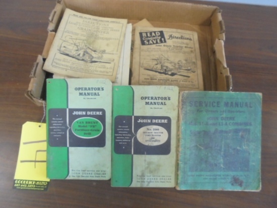 Box Of JD Implements Operator Manuals