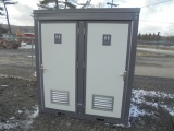 New 2 Stall Portable Event Restroom, Sinks, Fan, Fork Pockets Underneath Fo