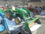 John Deere 4520 w/ 400X Loader & New 485 Backhoe, Hydro, 2213 Hours, Good R