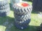 (4) New 10-16.5 Skid Steer Tires On 8 Bolt Bobcat Orange Rims