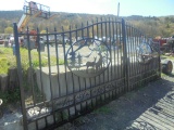 New 20' Wrought Iron Bi-Parting Driveway Gate w/ Wildlife Scene