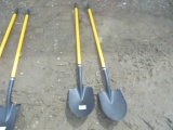 New Round Point Shovel w/ Fiberglass Handle x2