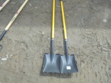 New Square Shovel w/ Fiberglass Handle X2