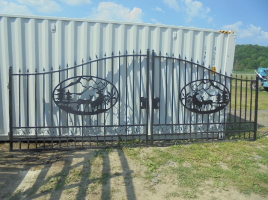 New 20' Bi-Parting Driveway Gates w/ Wildlife Scene