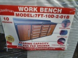 New 7' 10 Drawer Work Bench w/ Wood Grain Look