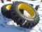 Pair Of NEW Firestone 18.4-38 Super All Traction 2 Tires On New JD Yellow D