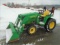 John Deere 3038E Tractor w/ D160 Loader, 4wd, 38 HP Diesel, JD Quick Attach