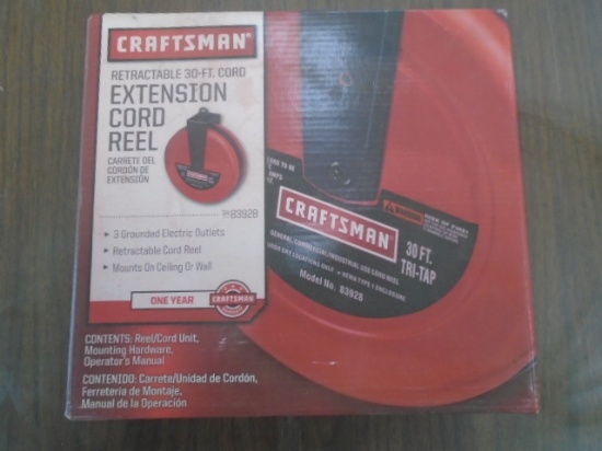 New Craftsman 30' Retractable Extension Cord Reel