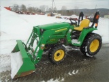 John Deere 3038E Tractor w/ D160 Loader, 4wd, 38 HP Diesel, JD Quick Attach