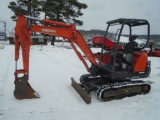 Kubota KX71-3 Excavator, OROPS, 2 Speed, Rubber Tracks, Backfill Blade, 12