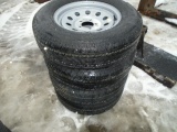 (4) Unused 205-75R15 5 Lug Trailer Tires & Rims