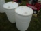 (2) 55 Gallon Plastic Barrels