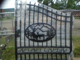 New 14' Bi Parting Decorative Driveway Gates w/ Wildlife Scene