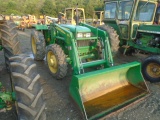 John Deere 5055E 4wd Tractor w/ JD 553 Loader, Rops, Rear Remote, ALO Style