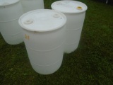 (2) Plastic 55 Gallon Barrels