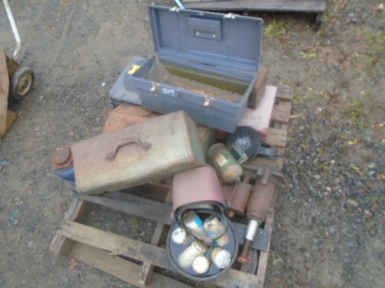 Pallet Of Toolboxes & Misc Shop Tools