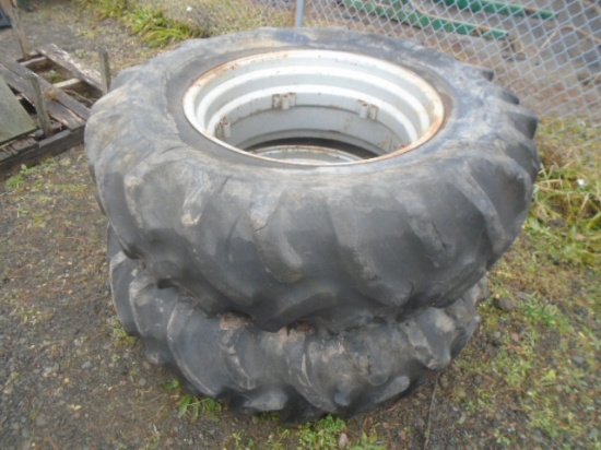 Pair Of Goodyear 16.9-30 Tires On 6 Bolt Rims, Need Tubes