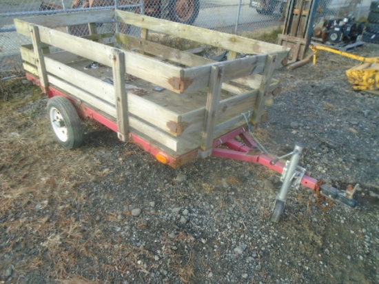 Small Single Axle Utility Trailer w/ Wood Sides