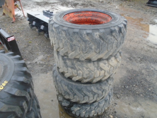 Set of 4 Used Bobcat 10-16.5 Tires On Rims