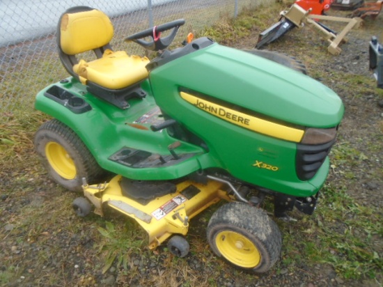 John Deere X320 Riding Mower, 48" Deck, Hydro, 753 Hours, Runs & Works