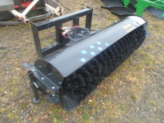 Unused 6' Hydraulic Sweeper Broom For SSL, Manual Angle