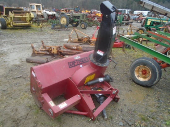 Loftness 6' 3pt Snowblower, Manual Turn Chute, Nice Shape