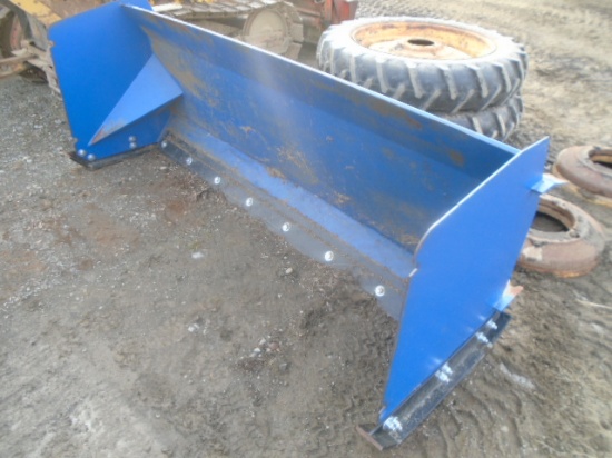 8' Skid Steer Quick Attach Snow Pusher w/ Skid Shoes & Reversable Cutting E