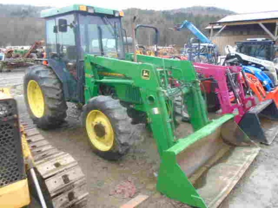 John Deere 5400 4wd Tractor w/ JD 540 Loader, Cab Heat & AC, Dual Remotes U
