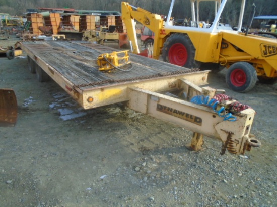 Dynaweld 20 Ton Equipment Trailer, Tandam Dual Wheel, Good Tires, Air Brake