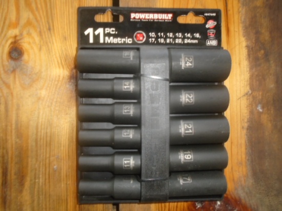 Powerbuilt 11 Pc Metric 1/2" Dr Socket Set