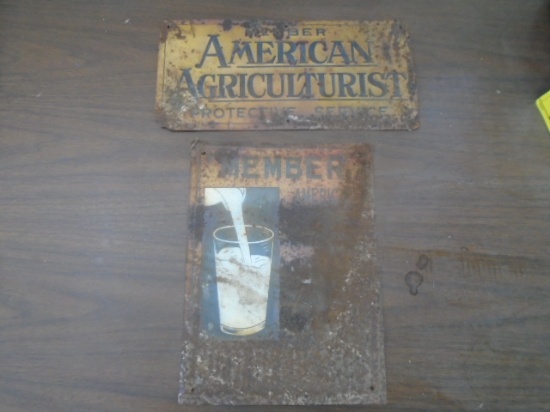 Pair Of American Agriculturist Signs, Rough