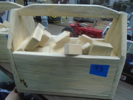 Childrens Wooden Toolbox w/ Wood Blocks