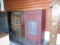 Amish Made Garbage Bin, Red w/ Pressed Tin