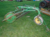 John Deere 672 Dolly Wheel Hay Rake, Rubber Teeth